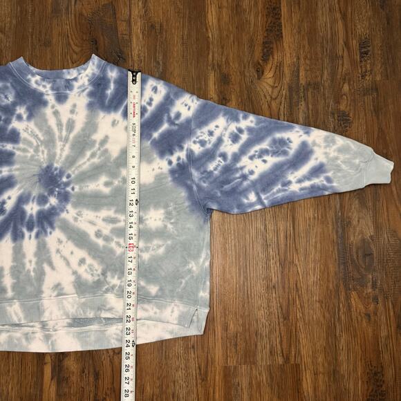 American Eagle crop tie dye Oversized Sweatshirt MEDIUM soft stretchy pullover - Picture 4 of 9